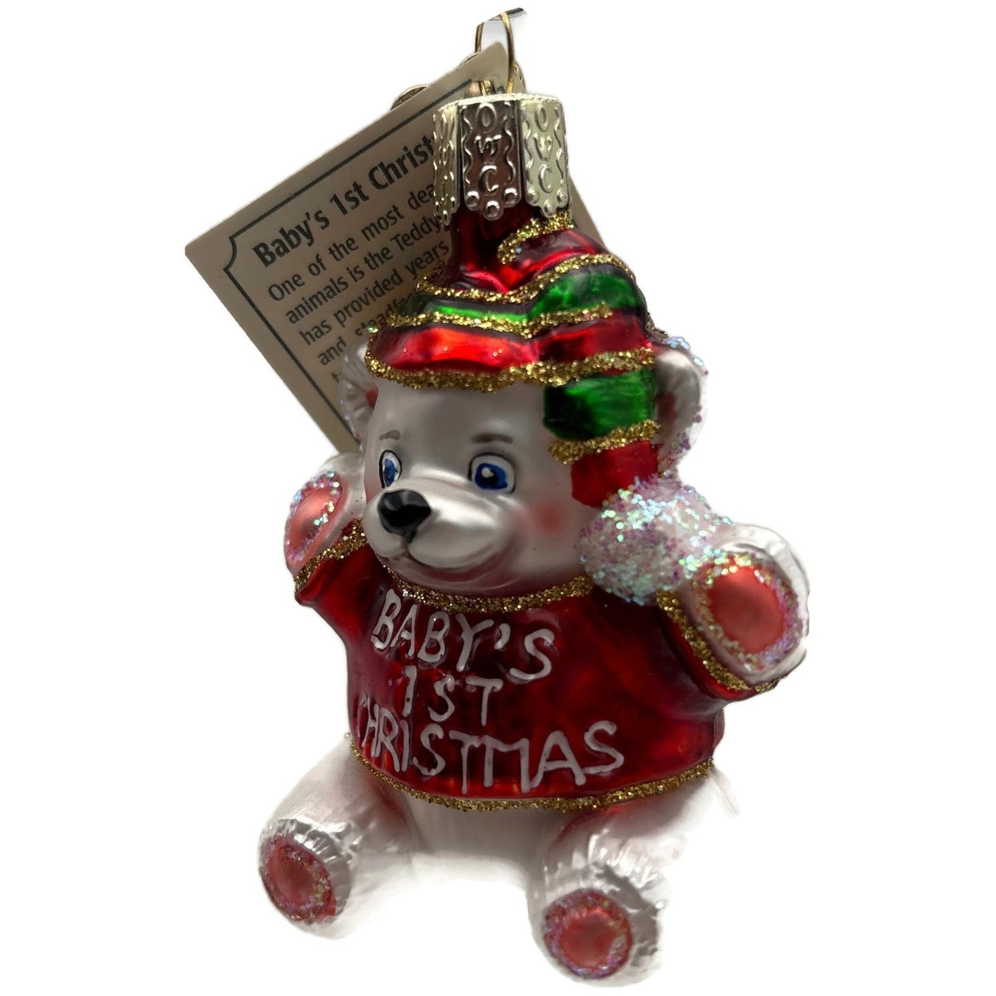 Old World Christmas Baby's 1st Christmas Teddy Bear OWC Christmas Tree Ornament