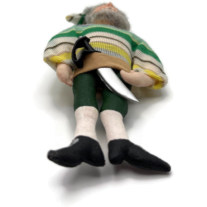 Gladys Boalt Smee The Pirate Peter Pan Stripe Fabric Signed Christmas Ornament