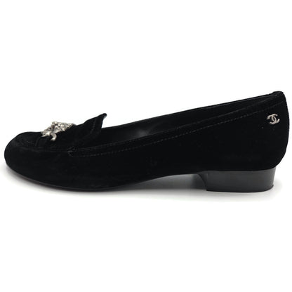 Chanel Velvet Lion Loafers Black Coco EU Size 40 US Size 10 with Box 2 Dust Bags