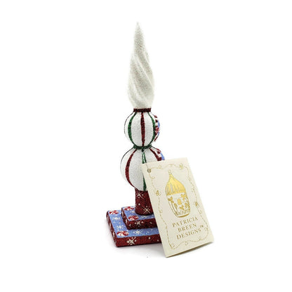 Patricia Breen Ultra Mini Finial Noel Candy Cane Christmas Tree Topper w/ Stand