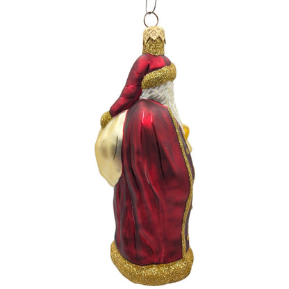 Patricia Breen Jordan Santa Claus Bordeaux Gold Christmas Holiday Tree Ornament
