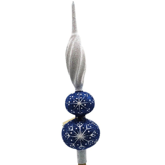 Patricia Breen Miniature Blizzard Finial Cobalt Pearl Tree Topper Christmas