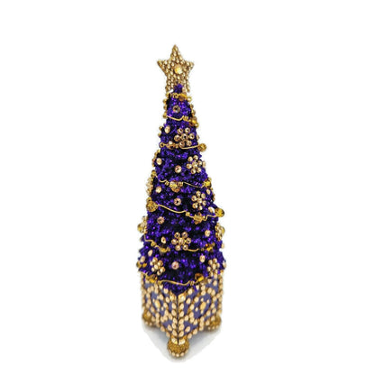 Patricia Breen Arbre de Noël Purple Gold Jeweled Holiday Christmas Tree Ornament