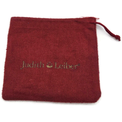 Judith Leiber Lipstick Case Pink Swarovski Crystals Silver Tone with Dust Bag