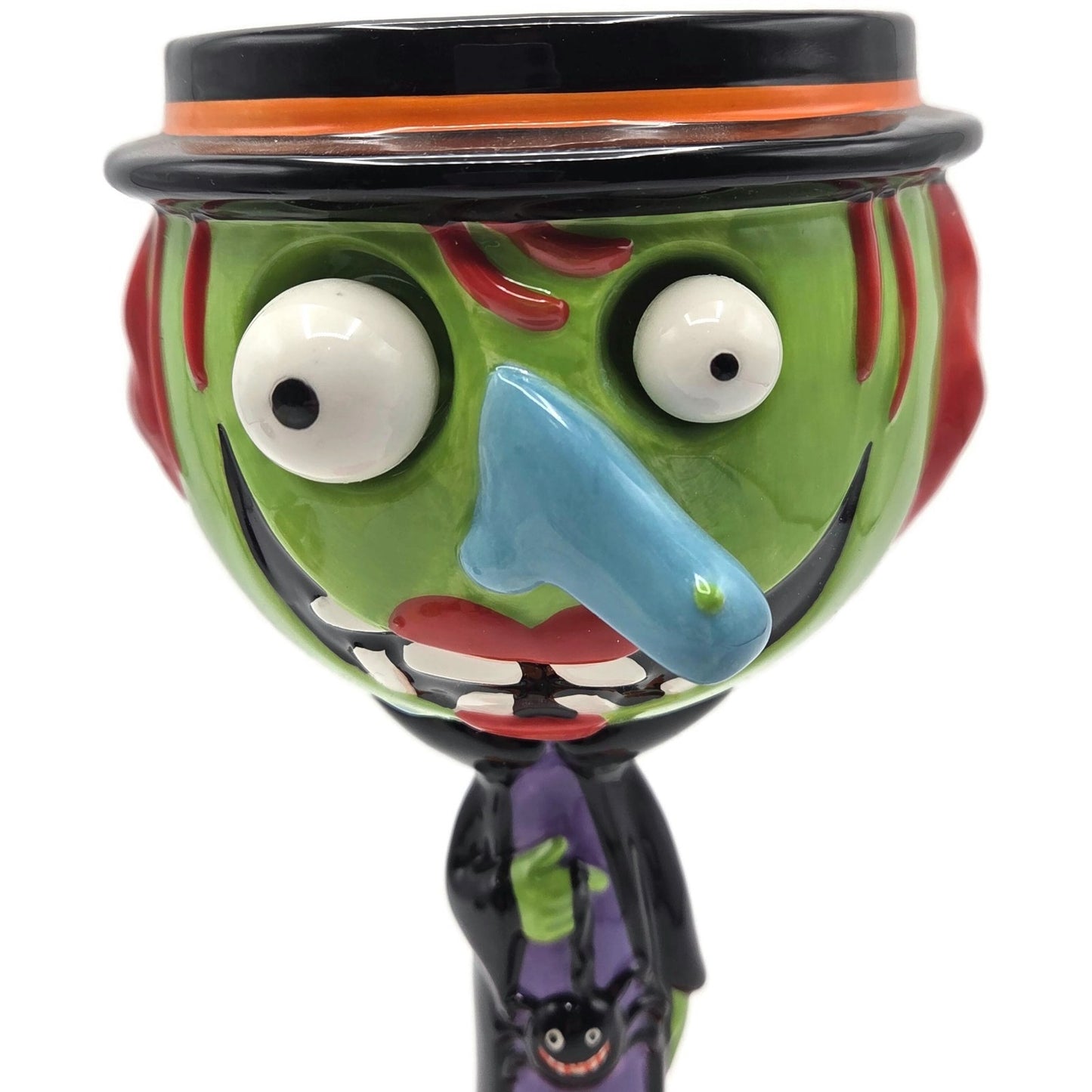 Department 56 Halloween Google Eye Goblet Witch Glass Candy Dish Party Decor