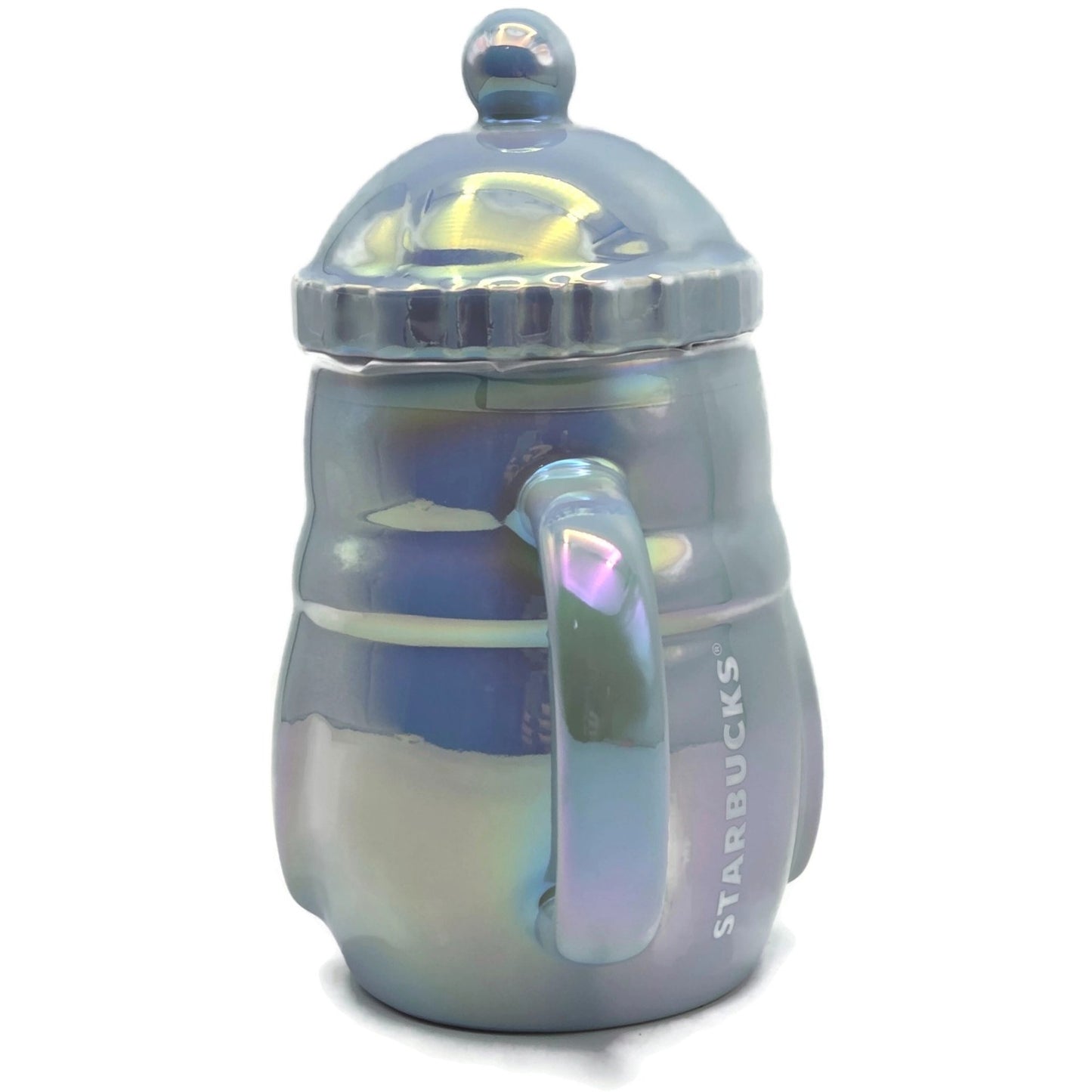 Starbucks Penguin Coffee Mug Hat Lid Limited Edition Iridescent Ceramic 14 oz