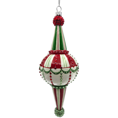 Patricia Breen Looking Glass Stripes and Swags Reflector Christmas Tree Ornament