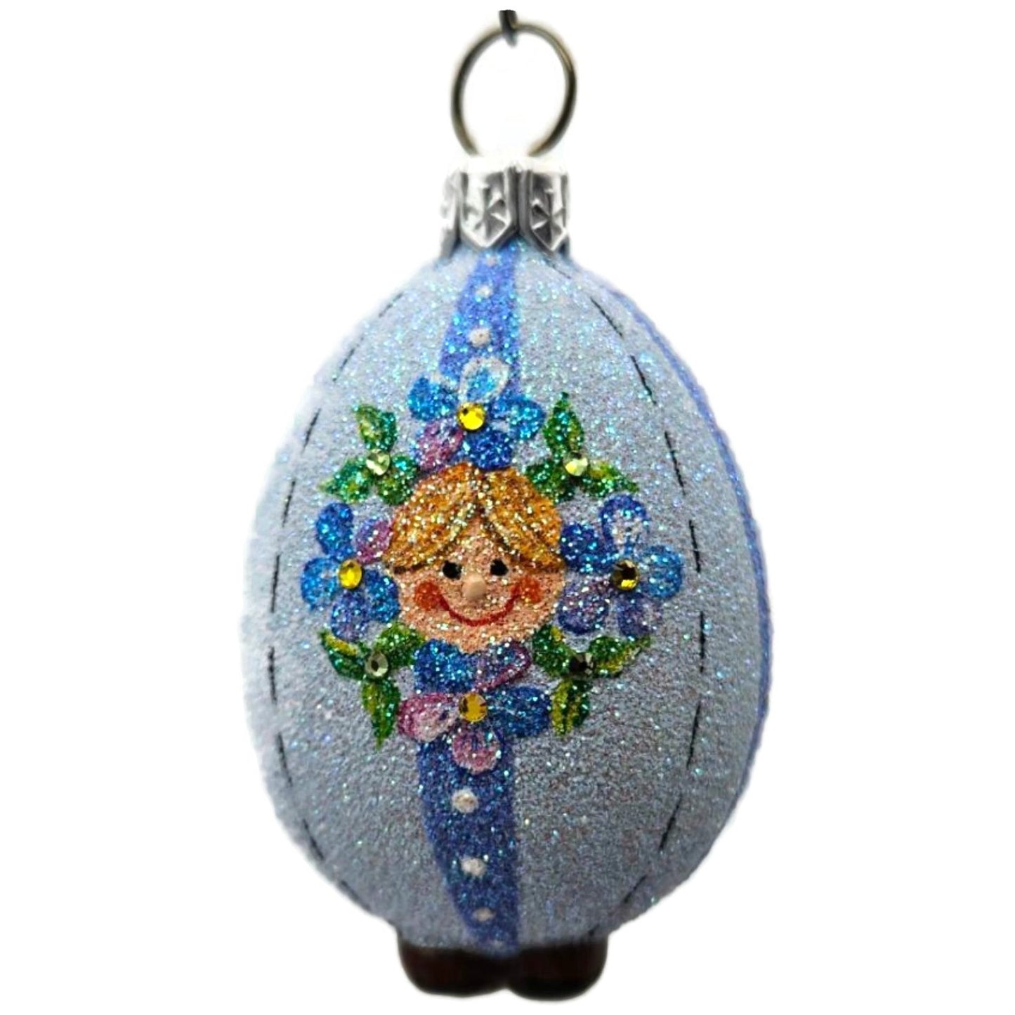 Patricia Breen Easter Egg Masquerade Forget-Me-Not Floral Christmas Ornament