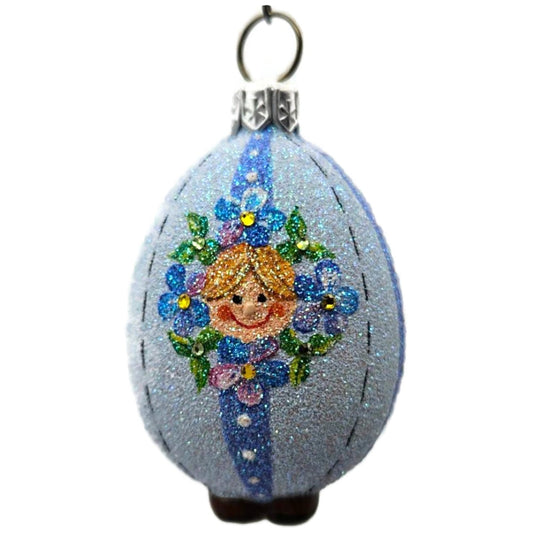 Patricia Breen Easter Egg Masquerade Forget-Me-Not Floral Christmas Ornament