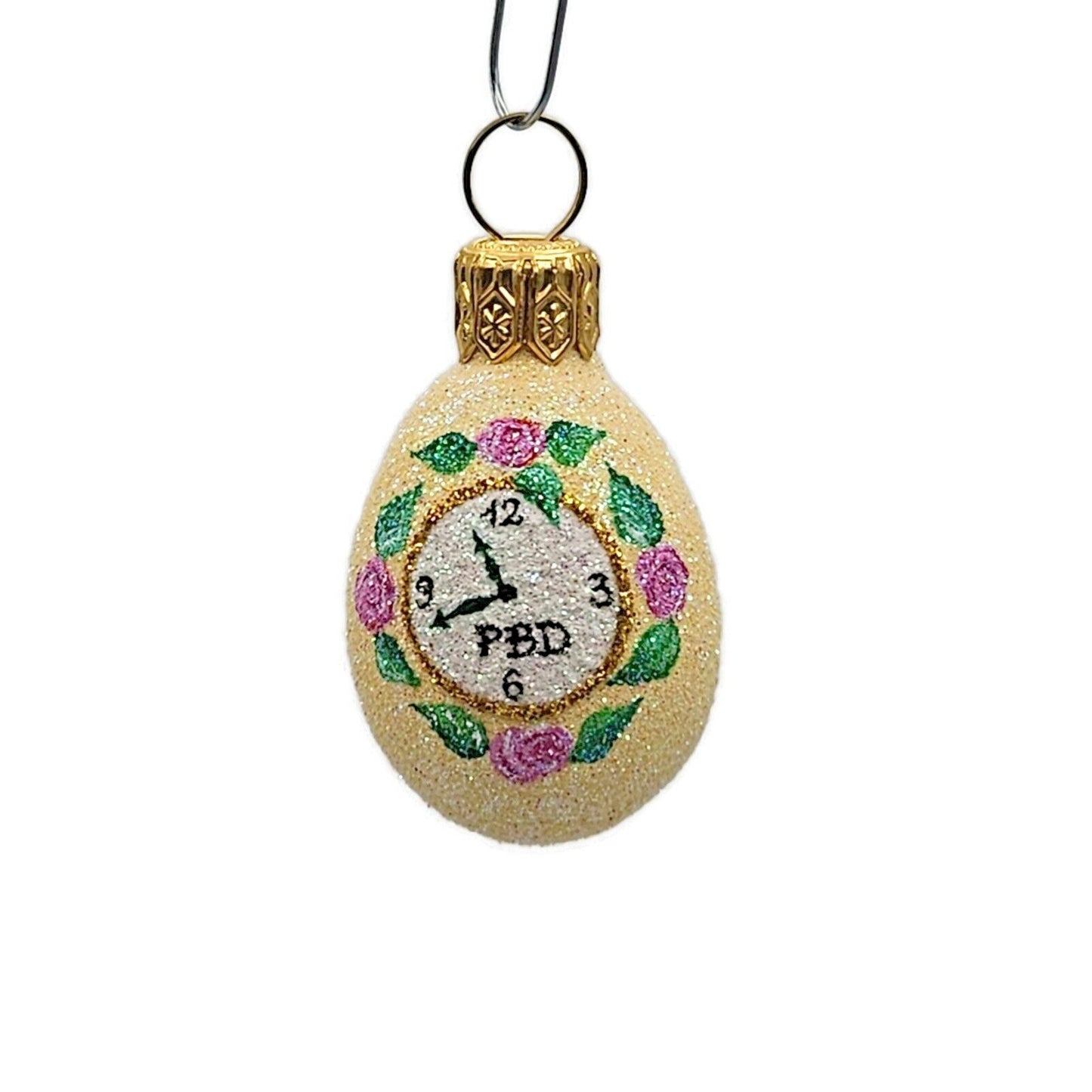 Patricia Breen Miniature Egg Little Clock Flowers Easter Christmas Tree Ornament