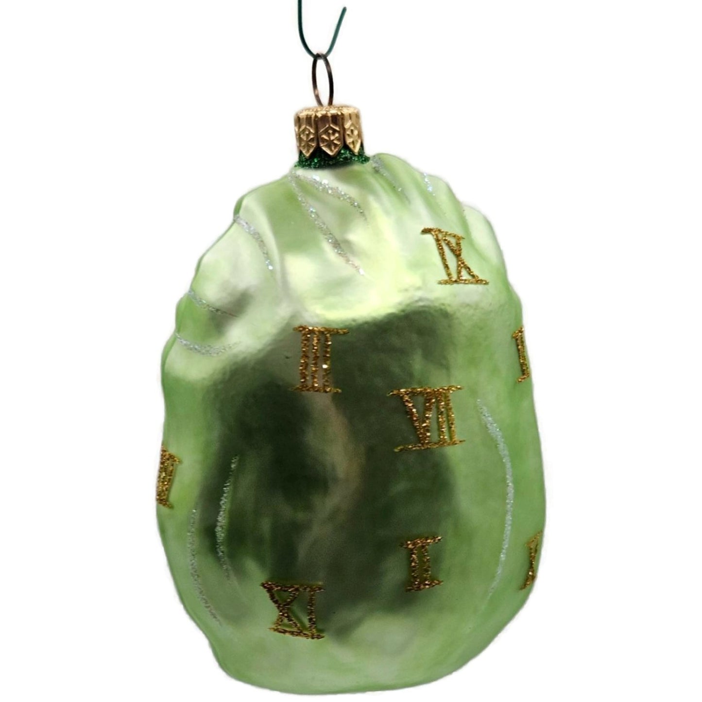 Patricia Breen Advent Santa Roman Numerals Pink Green Bag Christmas Ornament