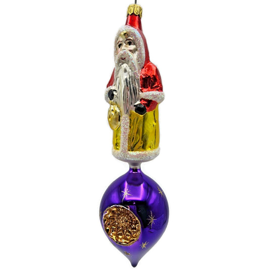 Christopher Radko Georgian Santa Claus Drop Reflector Christmas Ornament Signed