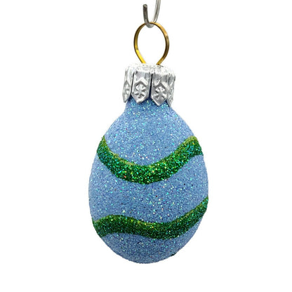 Patricia Breen Miniature Egg Snake Blue Easter Spring Glittered Holiday Ornament