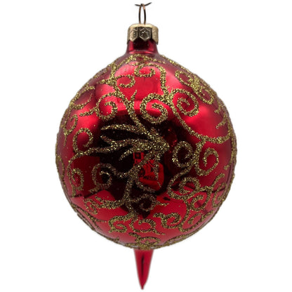 Christopher Radko Rhapsody Red Gold Drop Christmas Tree Ornament 96-260-0