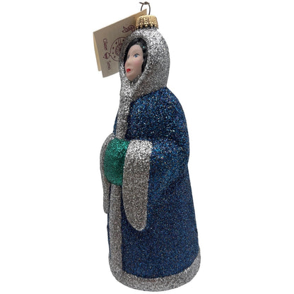Larry Fraga River Woman Blue Silver Green Glitter Series Christmas Tree Ornament