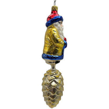 Christopher Radko Pine Cone Santa Bavarian Drop Christmas Tree Ornament 93-142-0