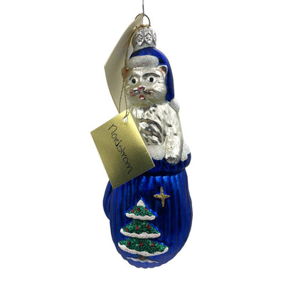 Patricia Breen Kitten in a Mitten Blue Cat Pet Christmas Holiday Tree Ornament