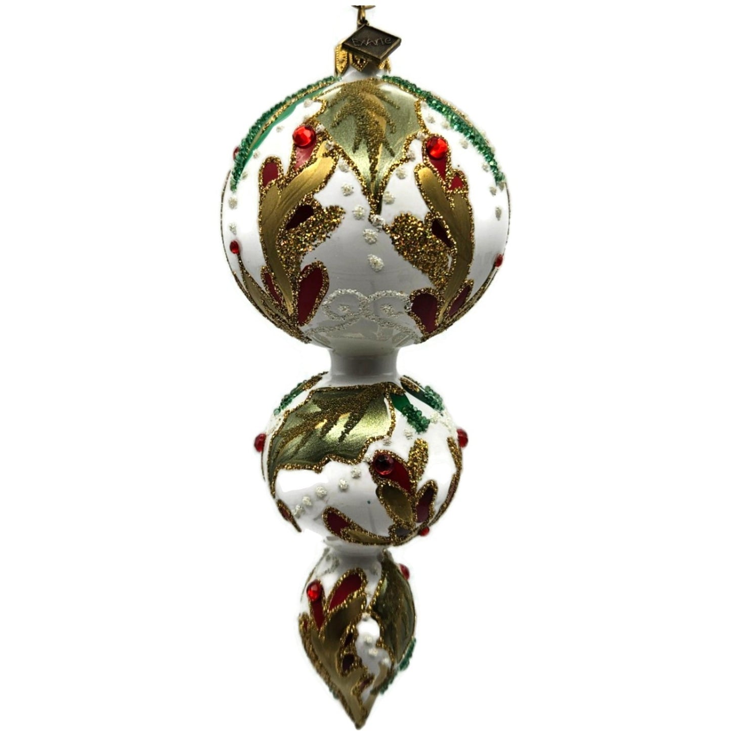 Exarte The Joy of Christmas Profile Gold Red Green Christmas Tree Ornament