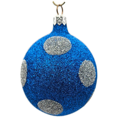 Patricia Breen Egg Blue Silver Polka Dot Easter Christmas Tree Ornament TCS