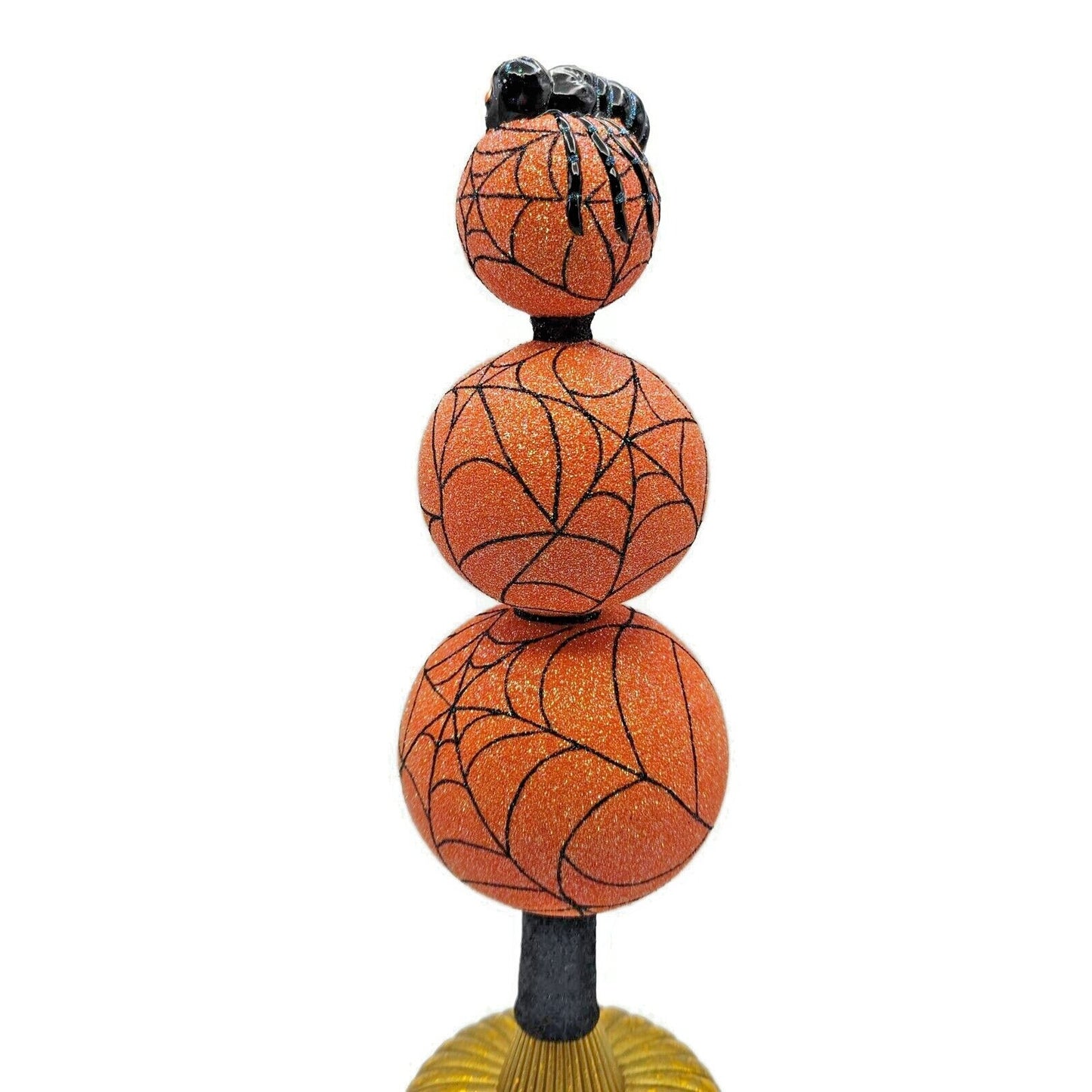 Patricia Breen Webmaster Orange Spider Web Finial Halloween Holiday Tree Topper
