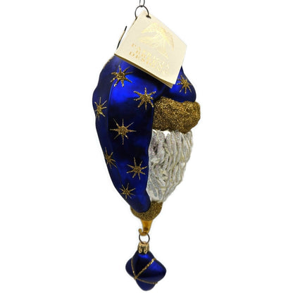 Patricia Breen Goodnight Santa Blue Glittered Stars Christmas Tree Ornament