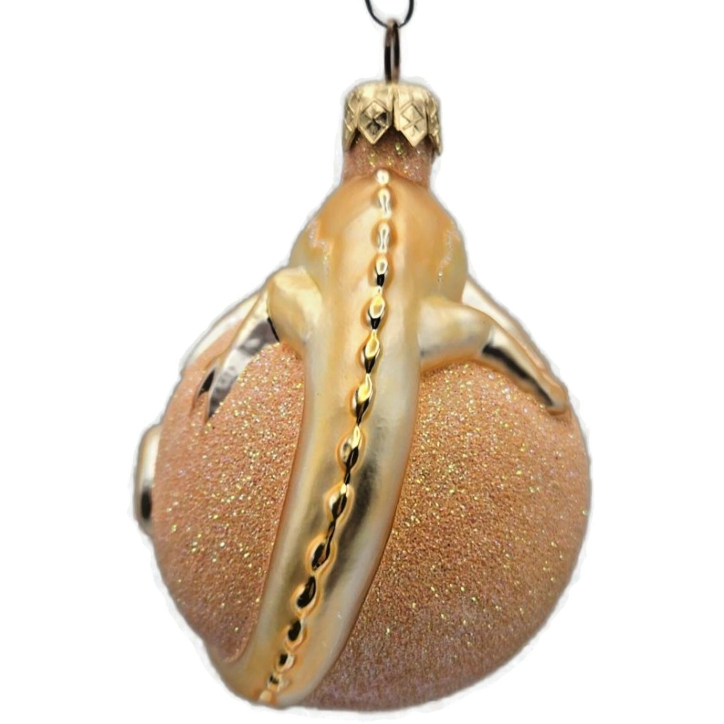 Patricia Breen Chameleon Peach Glittered Christmas Spring Tree Ornament