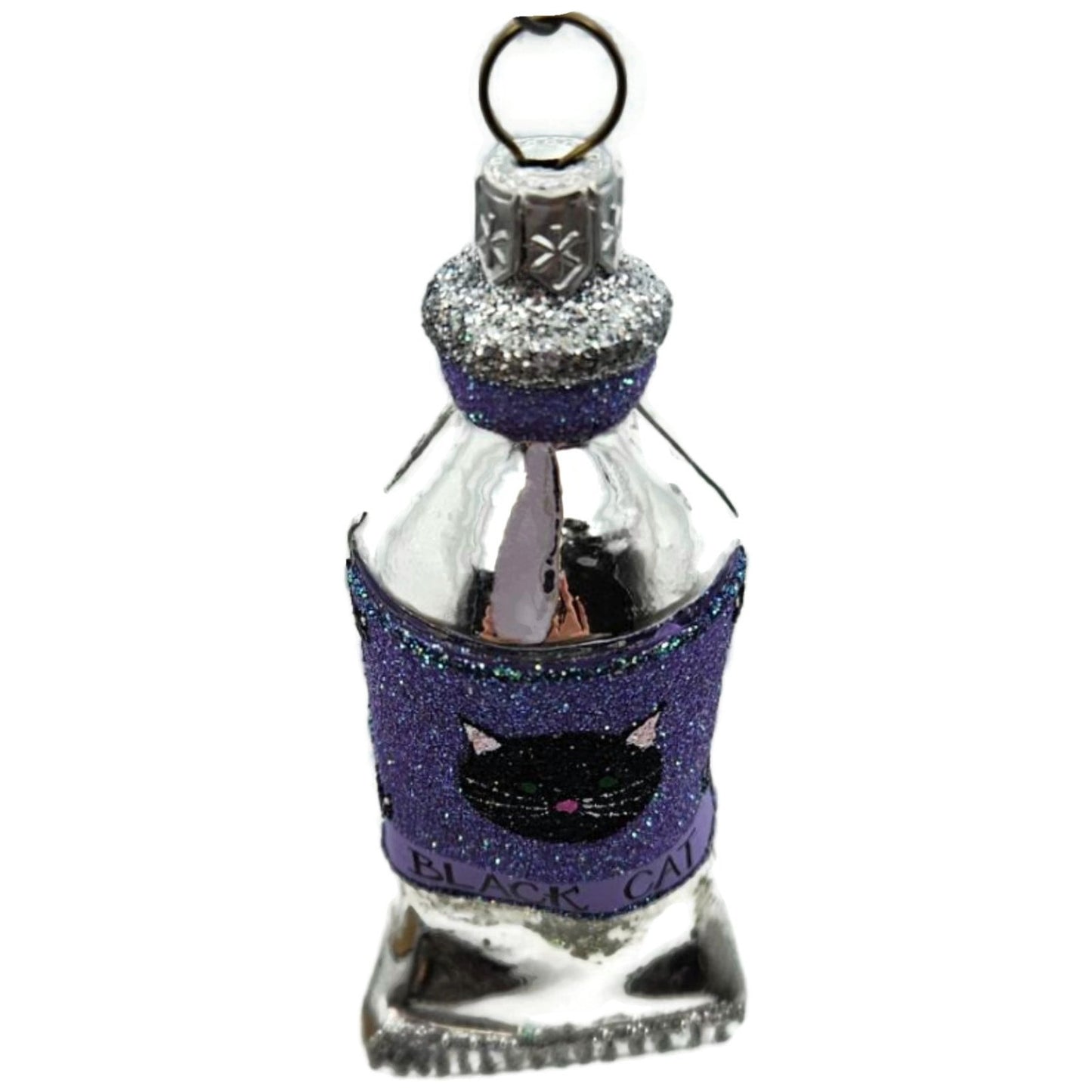 Patricia Breen Miniature Paint Tube Black Cat Art Lavender Halloween Ornament
