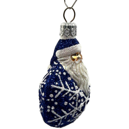 Patricia Breen Snowflake Noel Blue Santa Claus Hexagon Christmas Ornament 2257