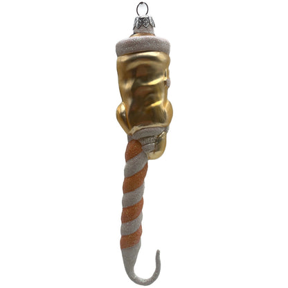 Patricia Breen Peppermint Santa Peach Striped Christmas Ornament Peachtree Place