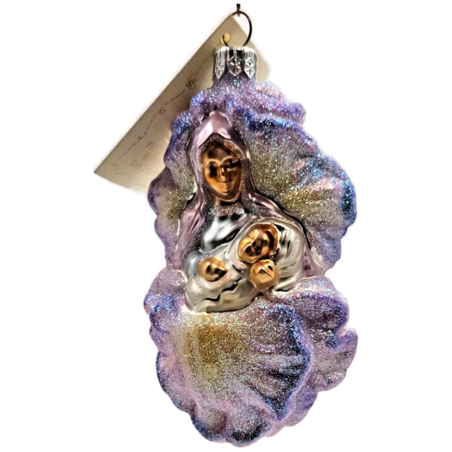 Patricia Breen Iris Madonna Lavender Pearl Floral Spring Christmas Tree Ornament