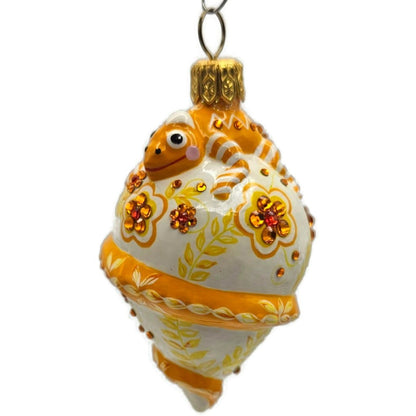 Patricia Breen Topping Chameleon Zalipie Persimmon Fall Christmas Tree Ornament
