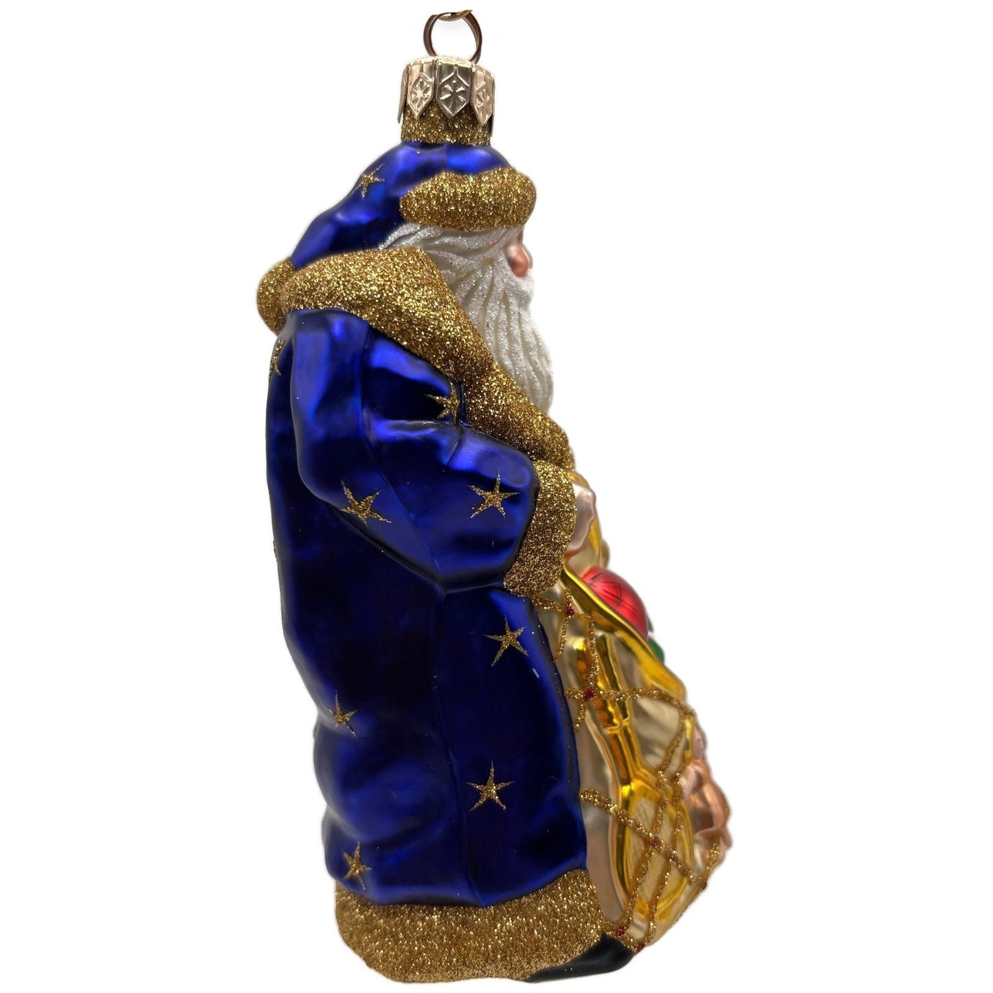 Patricia Breen Presents Blue Santa Claus Gifts Toys Stars Christmas Ornament
