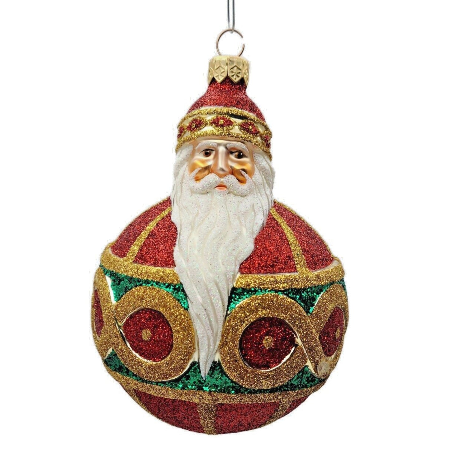 Patricia Breen Hollstrom Santa Claus Red Gold Christmas Holiday Ornament 2222