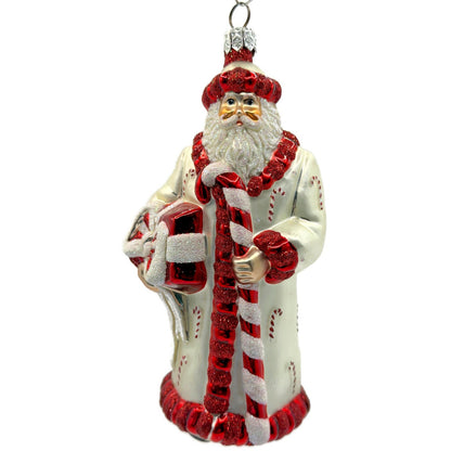 Patricia Breen Candy Cane Claus Red Matte Santa Present Christmas Ornament 2105