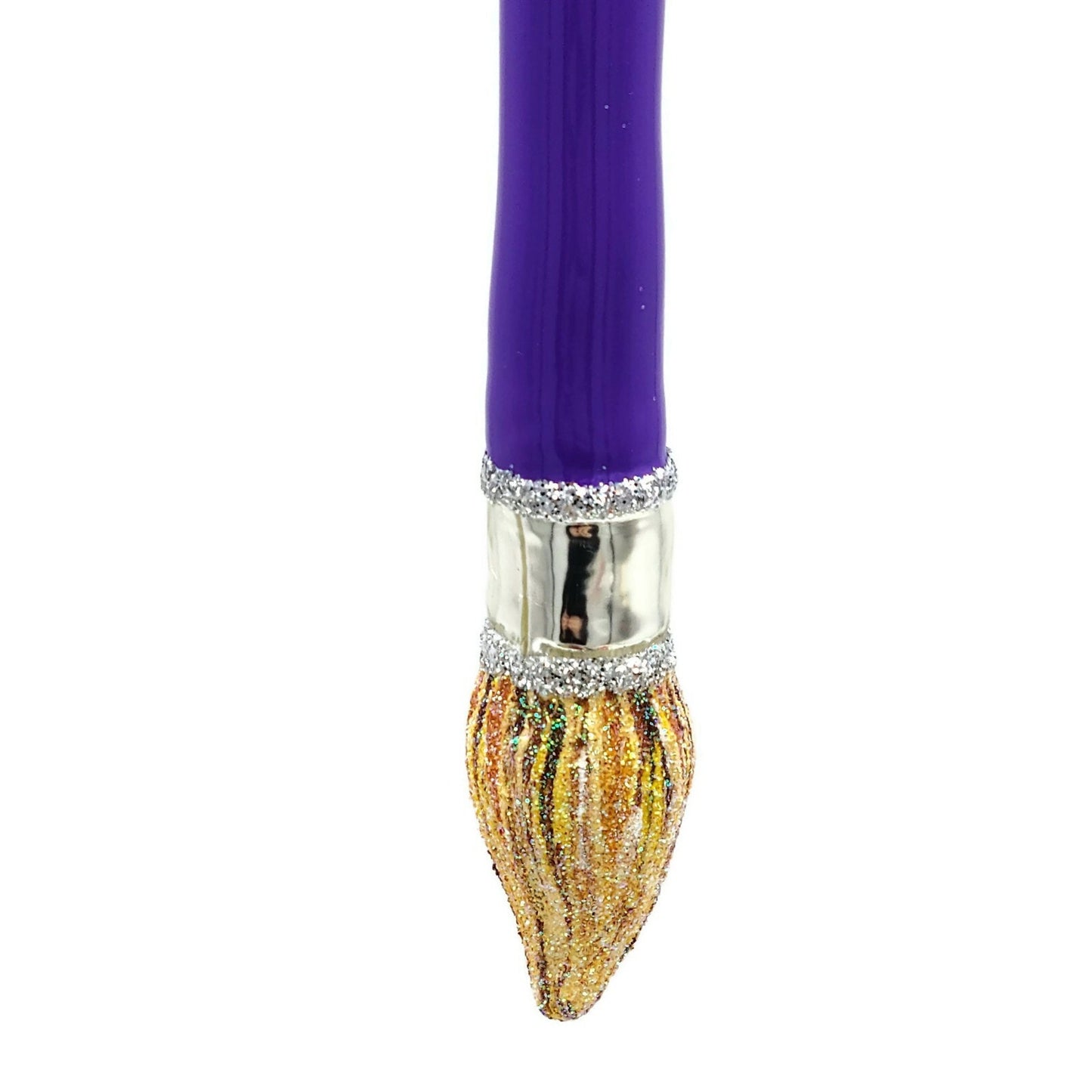 Patricia Breen Let's Paint Purple Artist Brush Glass Christmas Ornament 2673