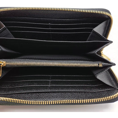 Dolce & Gabbana Black Leather Gold Zip Around Wallet Nutcracker King Stars Royal