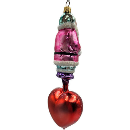 Christopher Radko Heartfelt Santa Claus Red Heart Valentines Christmas Ornament