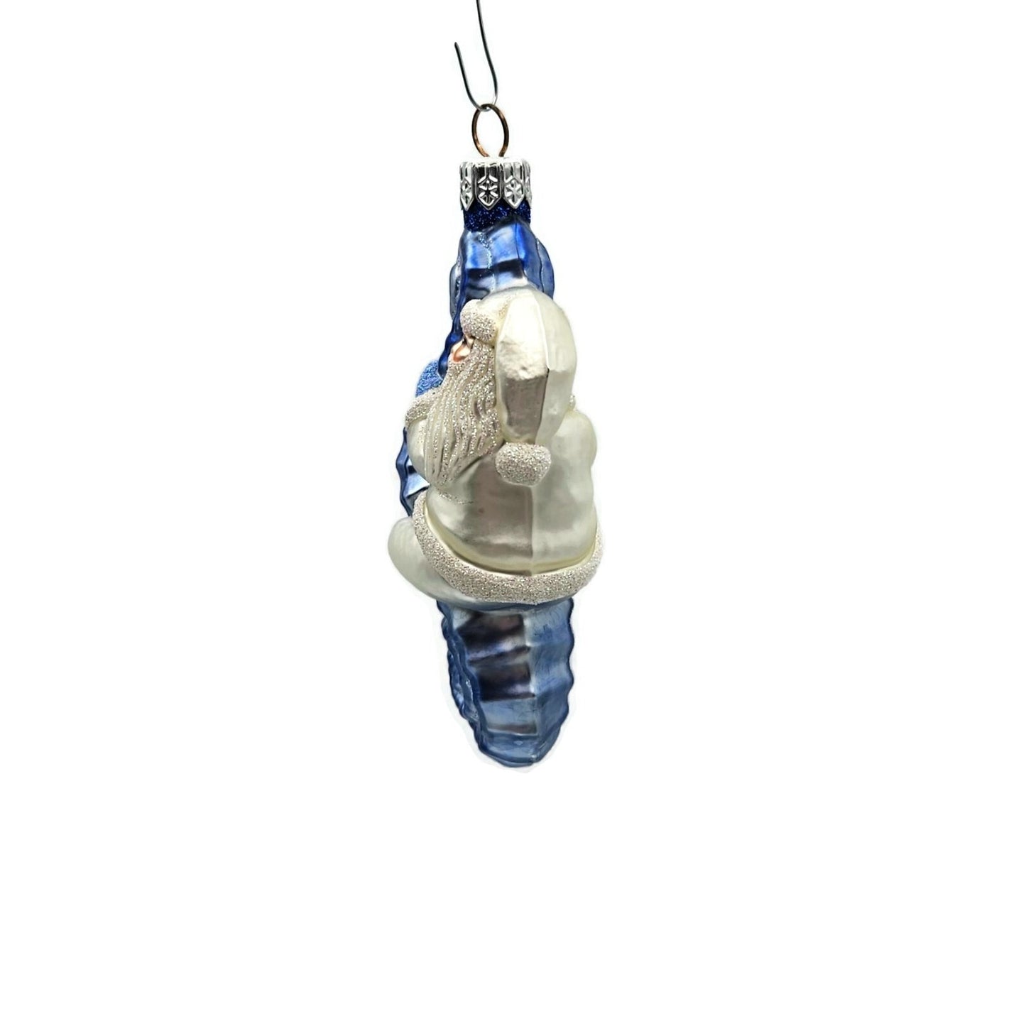 Patricia Breen Hi Ho Santa Claus Blue Pearl Summer Nautical Christmas Ornament