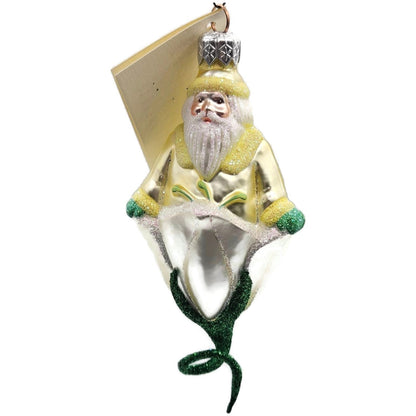 Patricia Breen Bluebell Yellow Santa Pearl Flower Spring Christmas Tree Ornament