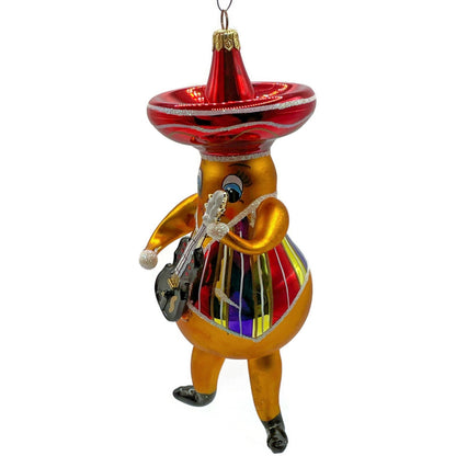 Christopher Radko Pear Fever Mariachi Sombrero Italian Christmas Ornament 99-422