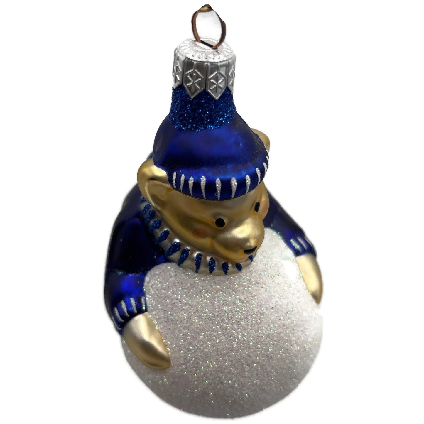 Patricia Breen Henry The Baby Bear Blue Snowball Glass Christmas Tree Ornament