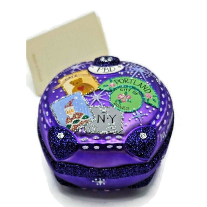 Patricia Breen Journey With Me Purple Portland Signed Christmas Travel Ornament