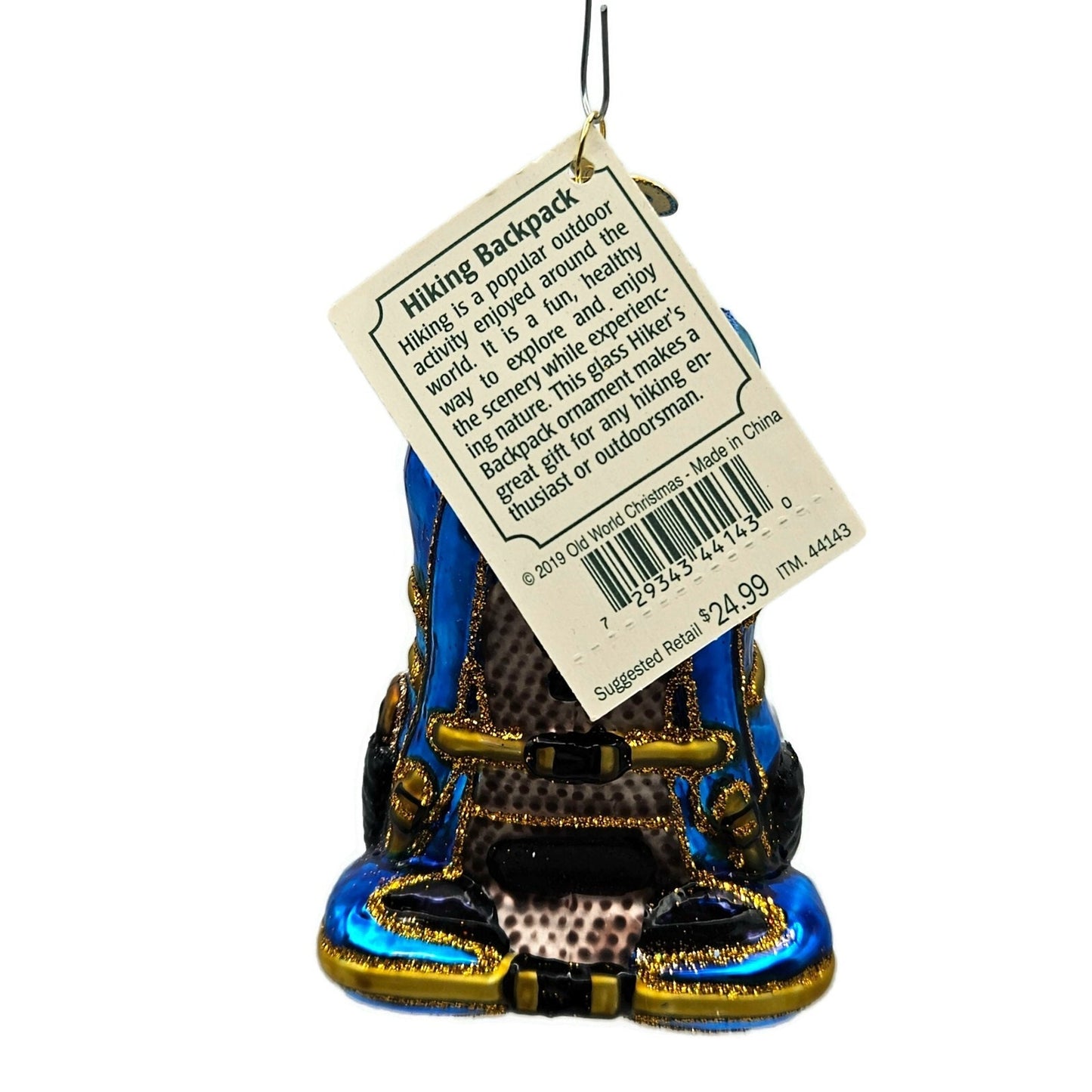 Old World Christmas Hiking Backpack OWC Christmas Holiday Tree Ornament 44143