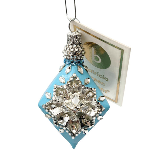 Patricia Breen Honoria Turquoise Silver Reflector Drops Christmas Tree Ornament