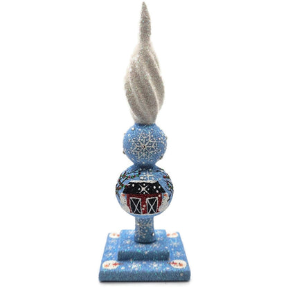 Patricia Breen Ultra Miniature Finial Red Barn Snowman Christmas Ornament HCB