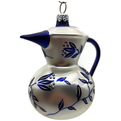 Patricia Breen Sweet Cream Pearl Flower Blue Spout Spring Christmas Ornament
