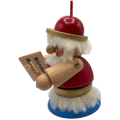 Steinbach St Peter German Wooden Christmas Ornament Red Gold Vintage