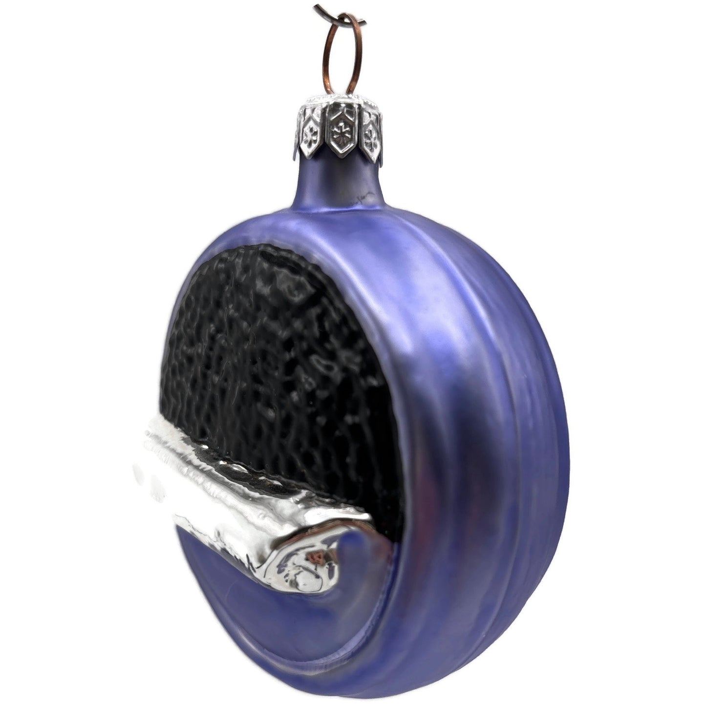 Patricia Breen Caviar Tin Lavender Violet Fish Egg Glass Christmas Ornament 9606