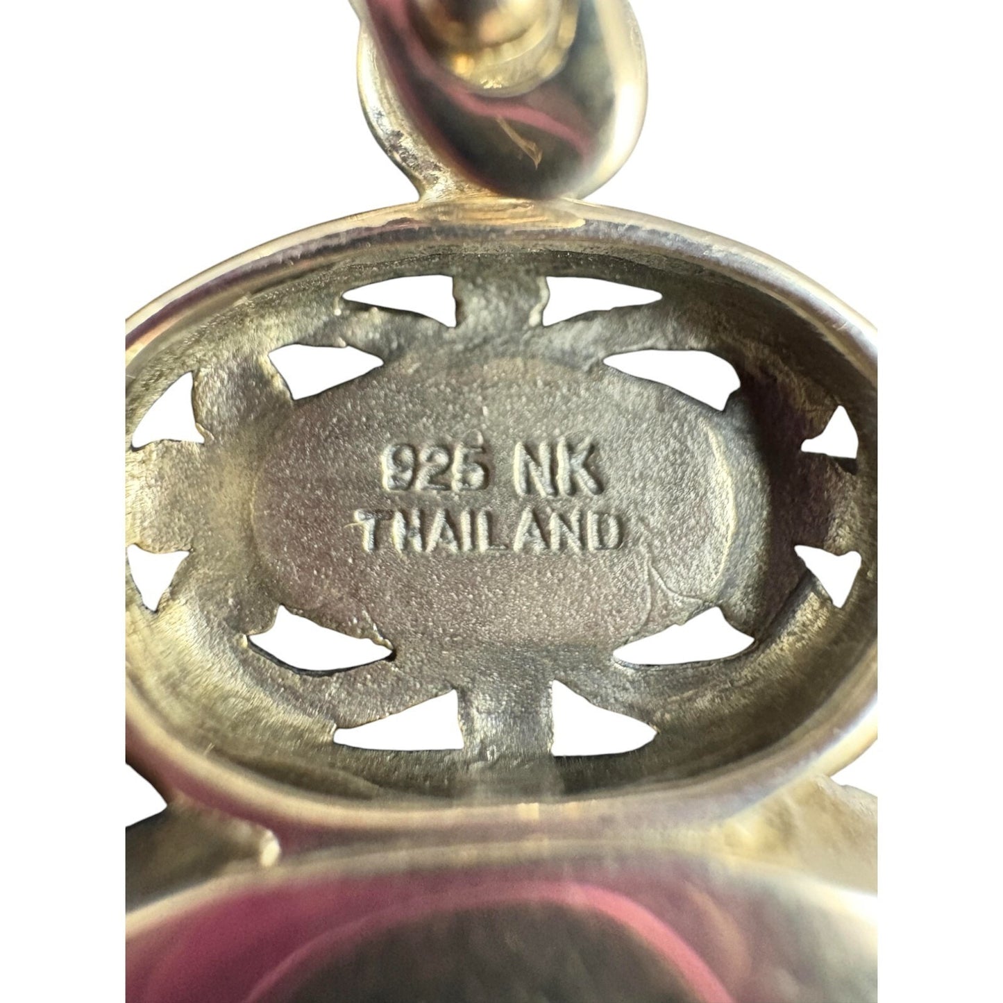 Purple Ruby Oval Cabochon Gemstone Pendant 925 Sterling Silver NK Signed