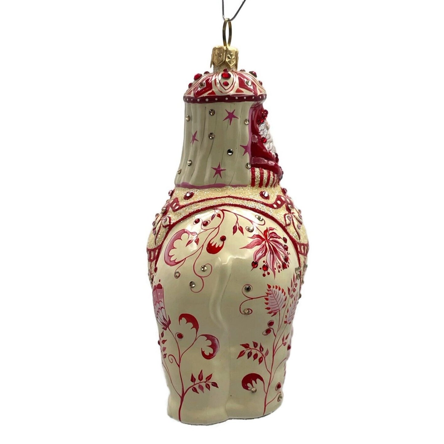 Patricia Breen Majestic Santa Chinoiserie Red Elephant Christmas Tree Ornament